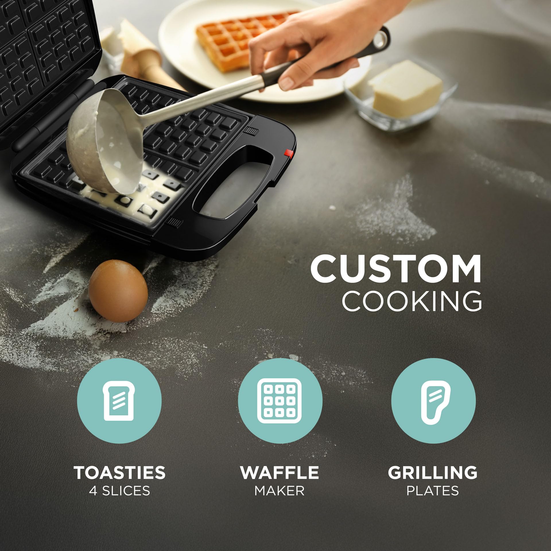 sandwich様4点おまとめページ DMD® | 3-in-1 Family Toastie Maker Sandwich Toaster, 4 Slice
